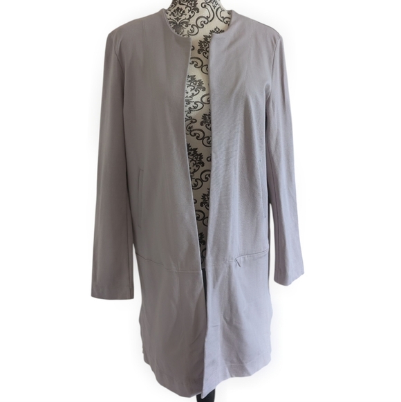 Fig Trailhead Blazer Career Effortless Professional Mature Women M Grey Pockets - Picture 2 of 14